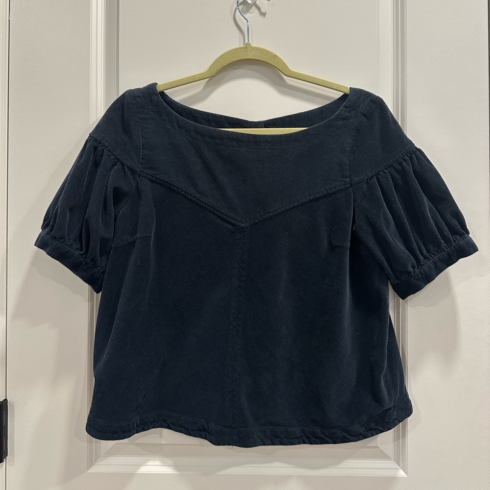 Small Free People Navy Corduroy Top